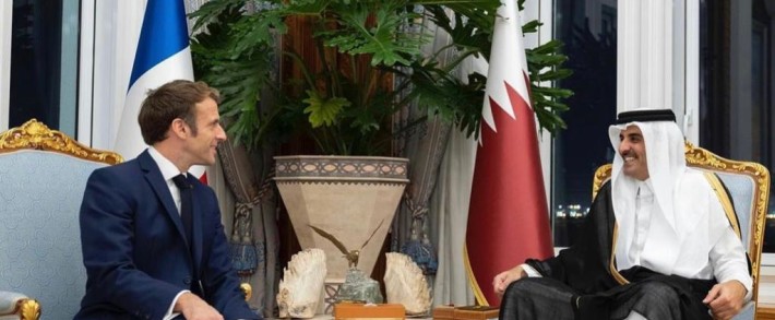 The President of the French Republic Emmanuel Macron in official visit to Qatar