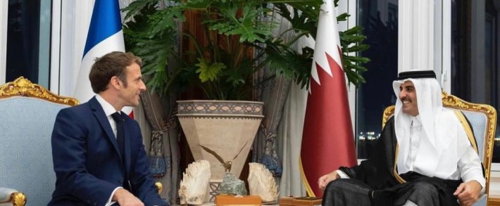 Le Président de la République Française Emmanuel Macron en visite officielle au Qatar